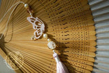 Vintage Pink Butterfly Tassel Pendant for Hanfu Dress