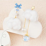 Harajuku Clip On Earrings Sweet Stars Moon Clouds Lightning Clip Earring