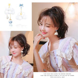 Harajuku Clip On Earrings Sweet Stars Moon Clouds Lightning Clip Earring