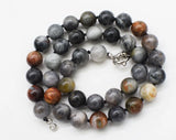 Hawk's Eye 10mm Necklace 17in Beads Nature