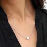 Heart Letter Initial Necklace Women's Pendant Silver Name Necklace