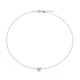 Heart Letter Initial Necklace Women's Pendant Silver Name Necklace