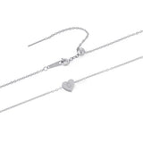 Heart Letter Initial Necklace Women's Pendant Silver Name Necklace