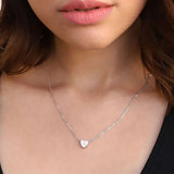 Heart Letter Initial Necklace Women's Pendant Silver Name Necklace