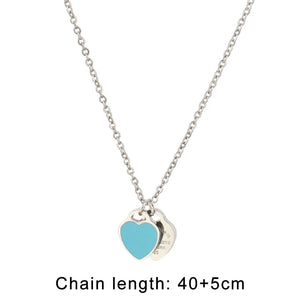 Heart Pendant Necklace Women Choker Neckless Stainless Steel Jewelry Accessories