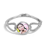Heart Bracelets for Sublimation Women DIY Jewelry with Stone Heart Transfer