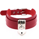 Heart Choker Locket Necklace Goth Collar Punk Jewelry