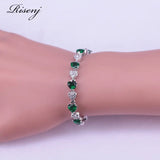 Green Created Emerald Zircon Bracelet Bridal Jewelry