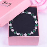 Green Created Emerald Zircon Bracelet Bridal Jewelry