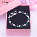 Green Created Emerald Zircon Bracelet Bridal Jewelry