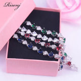 Green Created Emerald Zircon Bracelet Bridal Jewelry
