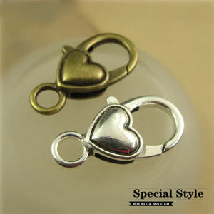 40pcs Heart Shape Lobster Clasp Hooks Keychains Bag Keyring Accessories Finding