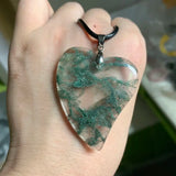 Green Quartz Heart Pendant Crystal Necklace for Women