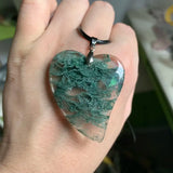 Green Quartz Heart Pendant Crystal Necklace for Women