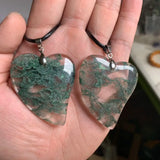 Green Quartz Heart Pendant Crystal Necklace for Women