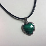 Natural Malachite Stone Heart Shape Pendant