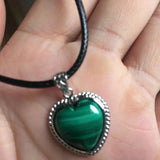 Natural Malachite Stone Heart Shape Pendant