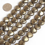 Natural Pyrite Stone Beads 15" Strand