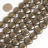 Natural Pyrite Stone Beads 15" Strand