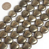 Natural Pyrite Stone Beads 15" Strand