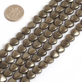 Natural Pyrite Stone Beads 15" Strand
