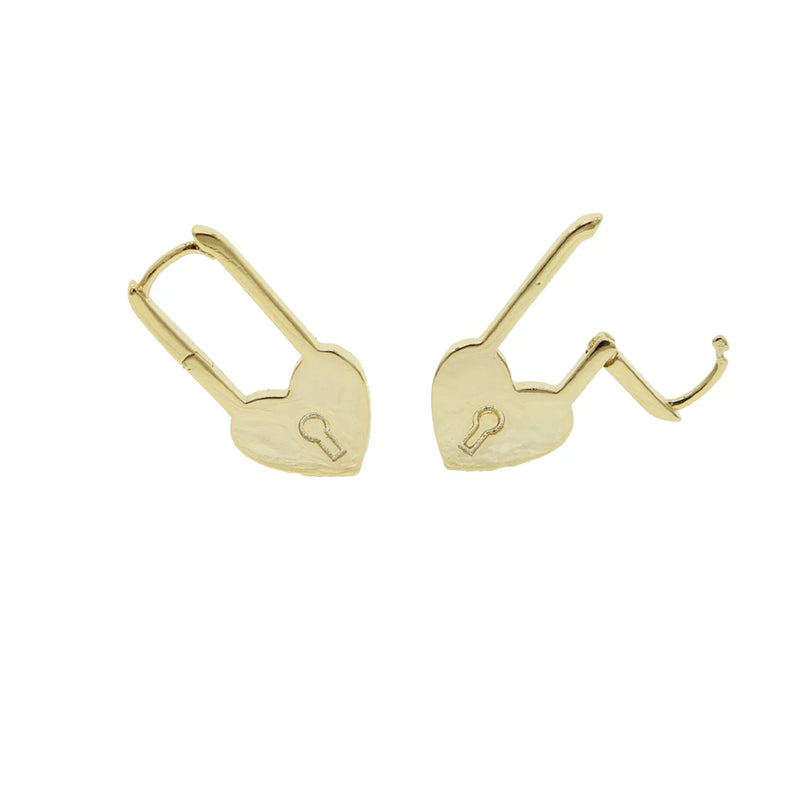 Heart-Shaped Lock Earring Safety Pin