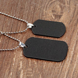 King Queen Laser Engraved Logo Couple Necklace