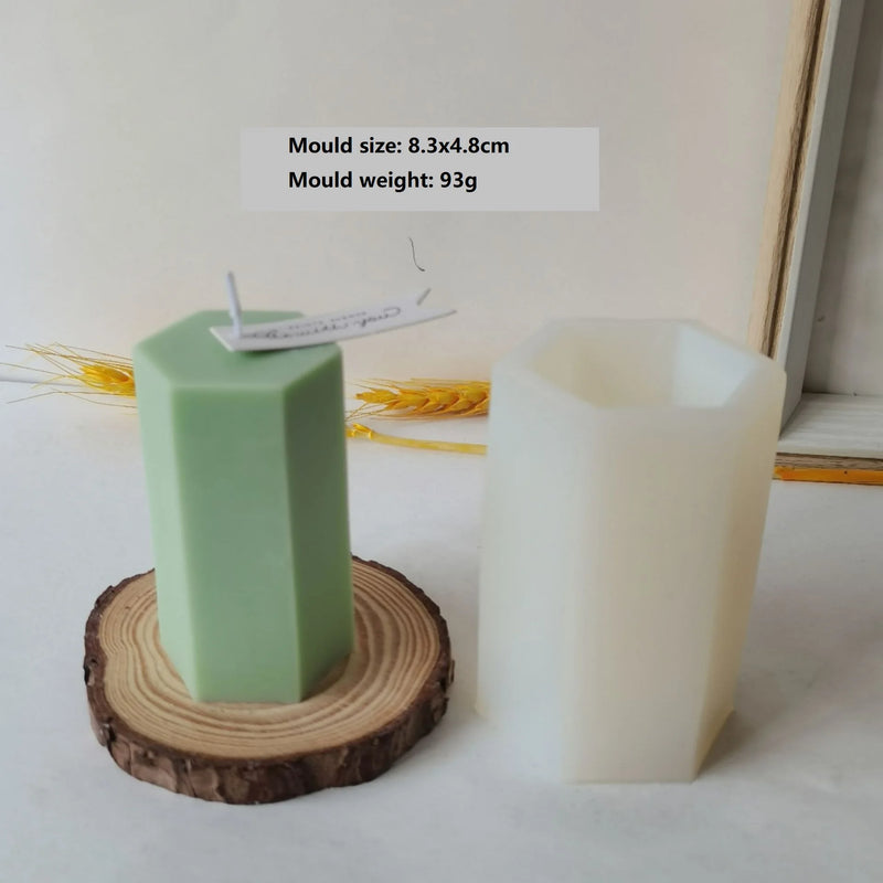 Hexagon Scented Candle Moulds DIY Baking Cake & Soap Silicone Molds