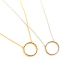 925 Silver Circle Necklace Dainty Design