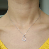 925 Sterling Silver Stirrup Equestrian Necklace