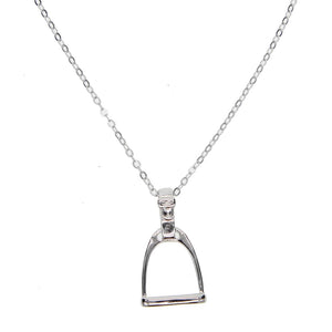925 Sterling Silver Stirrup Equestrian Necklace