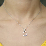 925 Sterling Silver Stirrup Equestrian Necklace