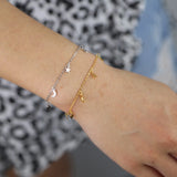 925 Sterling Silver Moon Star Lightning Charms Bracelet Minimal Delicate Jewelry