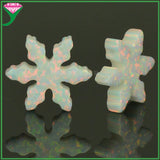 12mm Snowflake Fire Opal Loose Stone with Hole for DIY Pendant