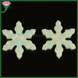 12mm Snowflake Fire Opal Loose Stone with Hole for DIY Pendant