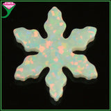 12mm Snowflake Fire Opal Loose Stone with Hole for DIY Pendant