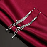 925 Sterling Silver Tassel Bead Earrings for Women Party Wedding Jewelry
