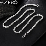 925 Silver 4MM Twisted Rope Chain Set