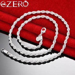 925 Silver 4MM Twisted Rope Chain Set