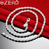 925 Silver 4MM Twisted Rope Chain Set