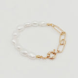 Baroque Pearl Bracelet, Freshwater Pearl Bracelet with 24k Plating Chain