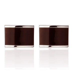 Square Enamel Cufflinks for Men's Shirts