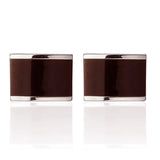 Square Enamel Cufflinks for Men's Shirts