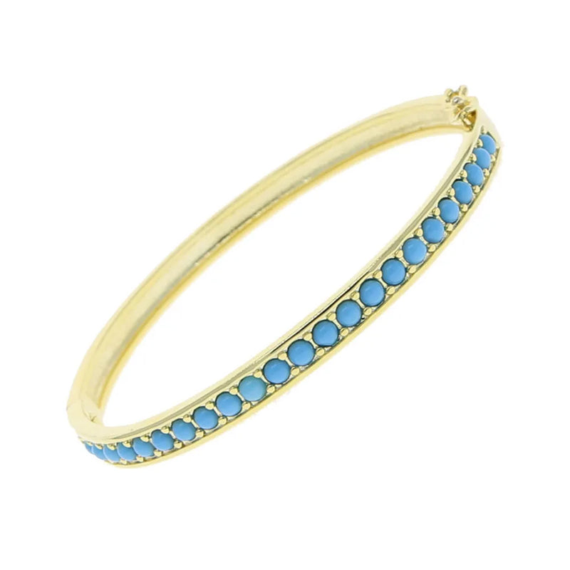 Turquoise Stone Stacking Bangle
