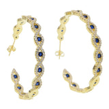 45mm Micro Pave Rainbow Evil Eye Hoop Earrings