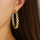45mm Micro Pave Rainbow Evil Eye Hoop Earrings