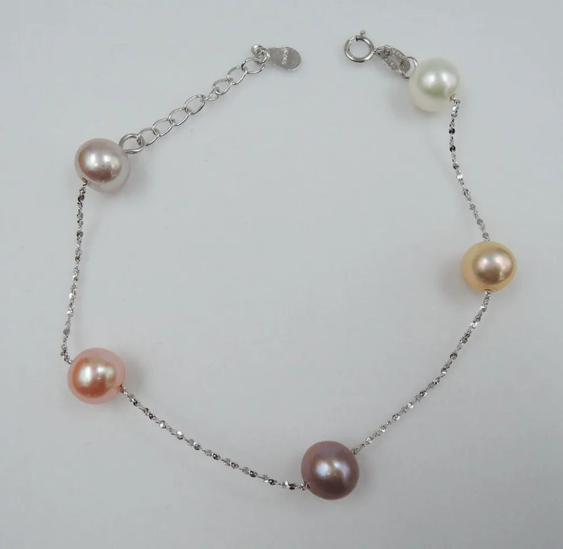 Freshwater Pearl Bracelet - 925 Silver with Plating