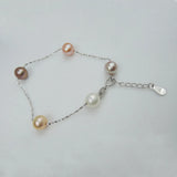 Freshwater Pearl Bracelet - 925 Silver with Plating