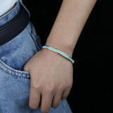 Turquoise Stone Metal European Women Bangle Bracelet