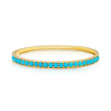 Turquoise Stone Metal European Women Bangle Bracelet